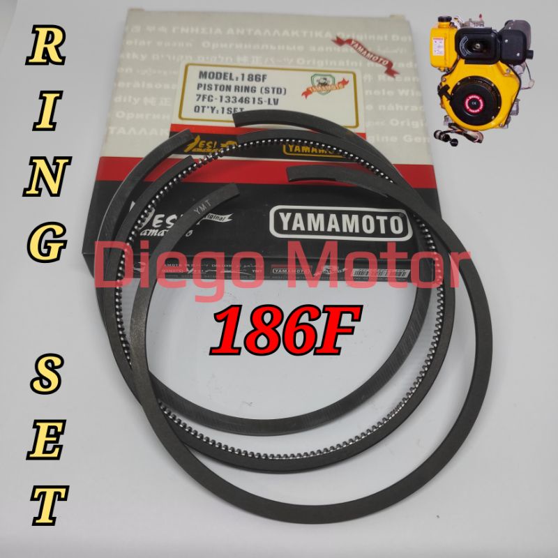 186F Ring Piston Seher Mesin Genset Solar Silent Kipor Kama Krisbow KDE6500 8000watt