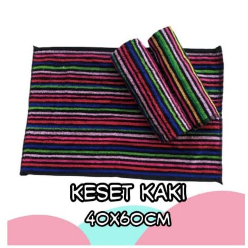 Keset Handuk Murah motif Salur / Keset handuk kaki /Keset lantai handuk ~az