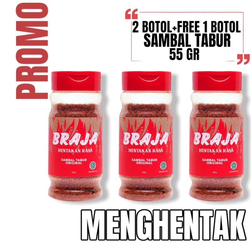 

PAKET MENGHENTAK SAMBAL TABUR ORIGINAL 55 GR. BUY 2 GET 1.