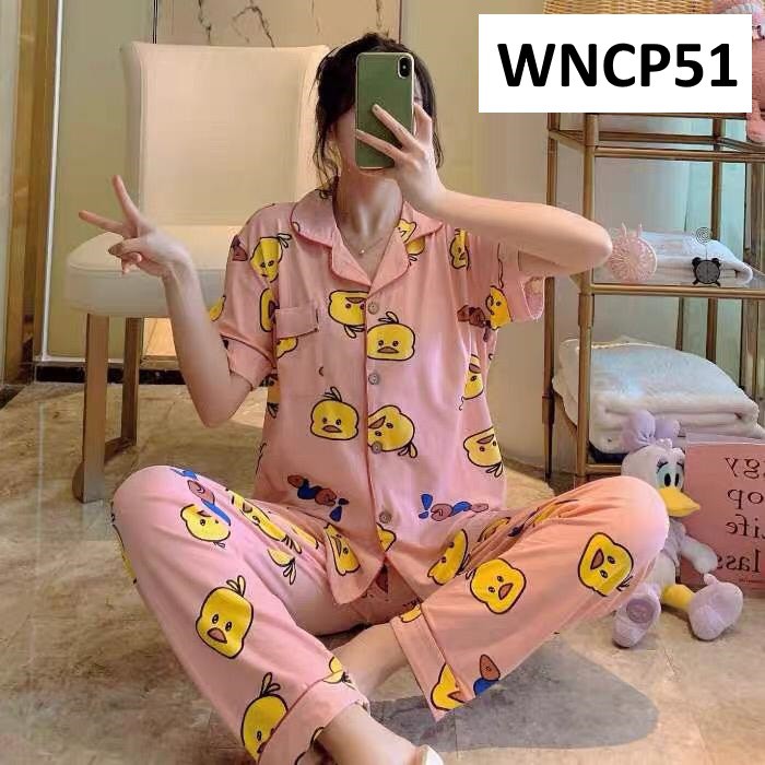 Piyama Wanita Baju Tidur Wanita Lengan Pendek Celana Panjang Duck OMG - WNCP51 - WNCP52