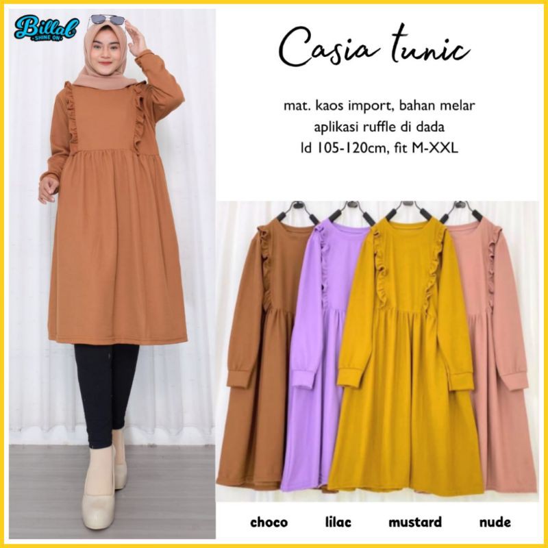 Baju Tunik Terbaru 2021 Asli Cantik Casia Tunic Keren Kekinian Atasan Muslim Wanita Tunik Hitz Shopee Indonesia