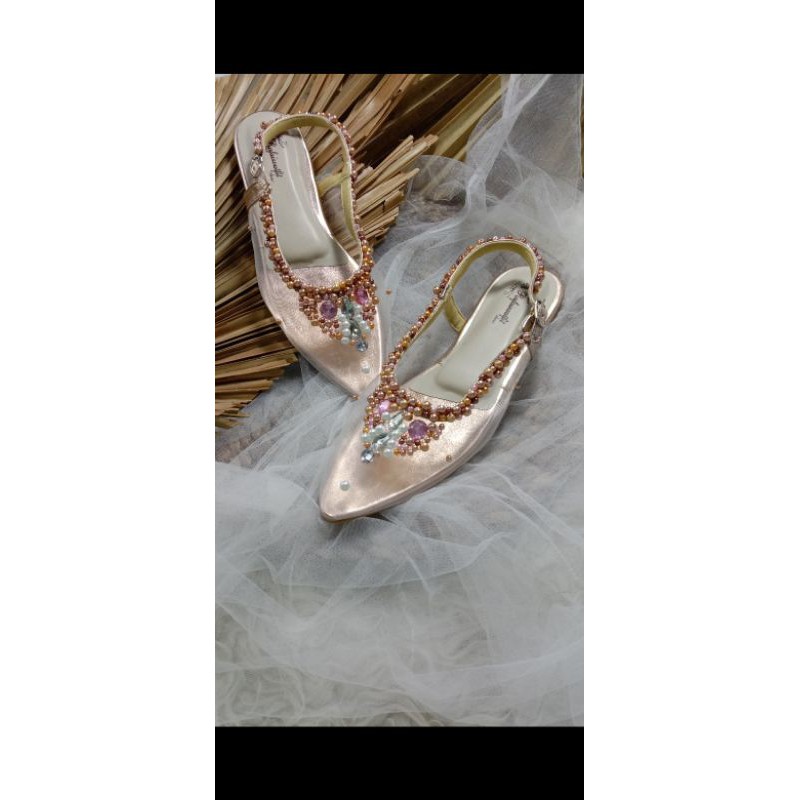 Clarisa flatshoes rosesegold tanpa hak sepatu wanita cantik