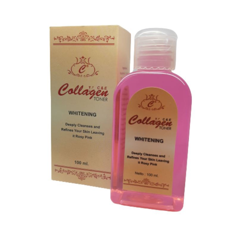 TONER COLLAGEN plus Vit C&amp;E ORIGINAL 100 ML botol pink ORIGINAL