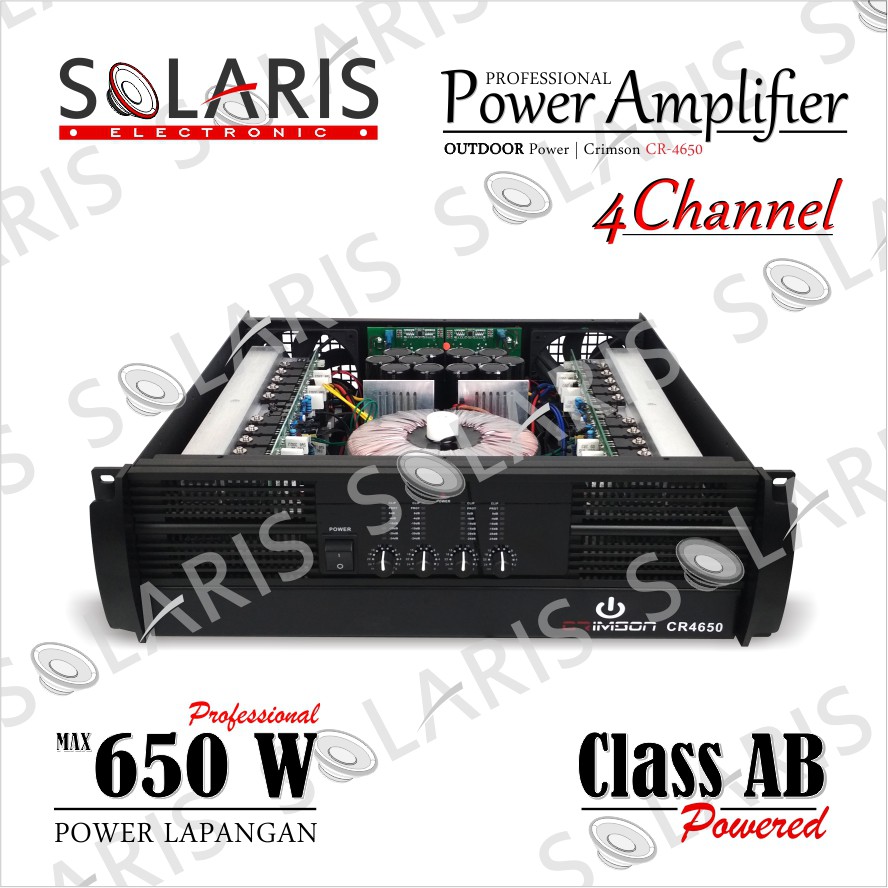 POWER AMPLIFIER 4 Channel 650 Watt CLASS AB Power Lapangan Crimson CR-4650