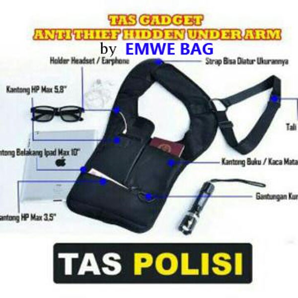 Tas selempang Pria tas anti maling tas bahu pundak gadget smartphone