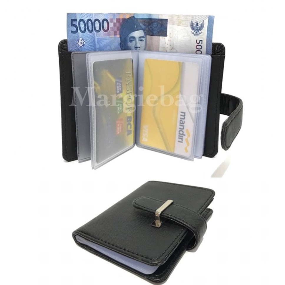 BAJ Tempat Dompet Kartu Nama ATM Koin Card Pouch Holder Kulit Mini Murah Gawang Besi Import WanitA TF055