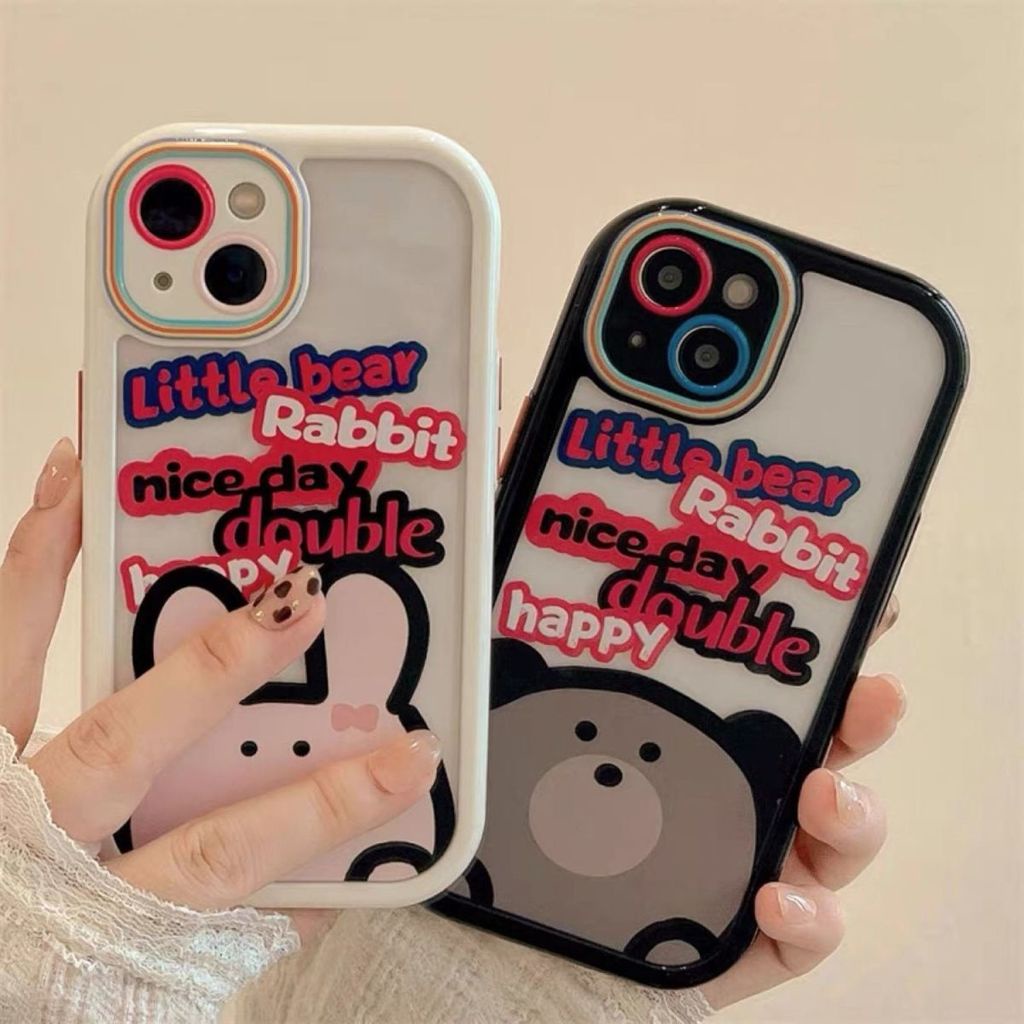 Soft Case Silikon Motif Beruang / Kelinci Lucu Untuk Iphone 13promax 12 11 xr xs