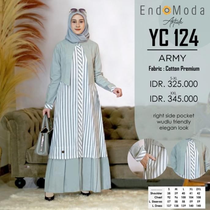 PROMO BAJU GAMIS ENDOMODA NEW YC 124 DRESS MUSLIM SYARI BUSUI FRIENDLY DFHBF61662