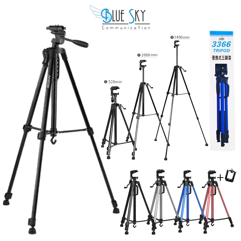 TRIPOD BIG 3366 1.4M UNIVERSAL TRIPOD STAND CAMERA BROADCAST WARNA