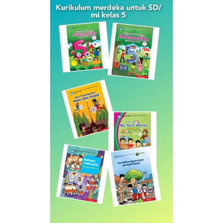 ORI satu paket buku siswa Kemendikbud kurikulum merdeka untuk SD kelas 5 edisi terbaru