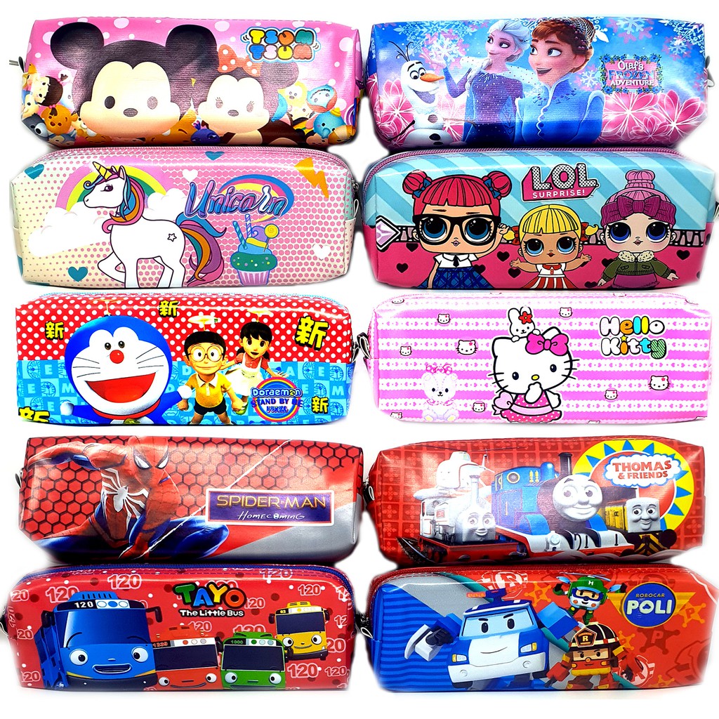 

Kotak pensil kain licin tempat alat tulis resleting