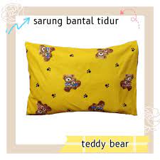 sarung bantal guling 1set murah motif karakter kartun anak tedi bear bahan katun disperse warna tidak luntur