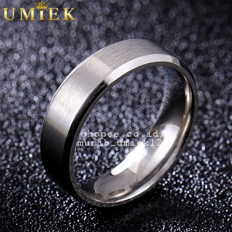 Cincin Titanium Silver putih perak pria Wanita cowok cewek Cowo cewe couple tunangan nikah asli ori