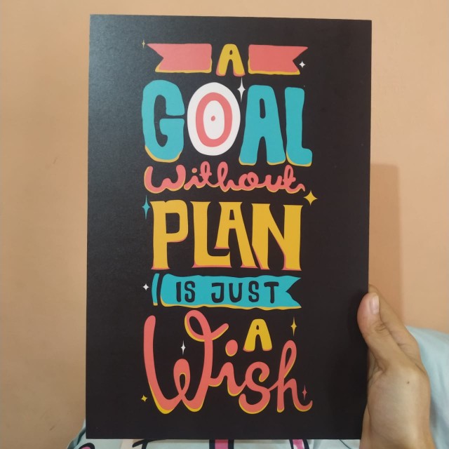 Hiasan Dinding Rumah Wall Decor Pajangan Kamar Positive Quotes - 20x30cm
