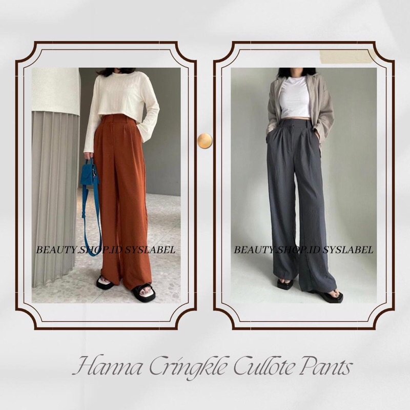 Hanna Cringkle Cullote Pants - Celana Wanita