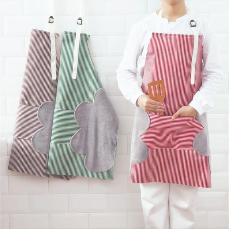 Celemek  Dapur Anti Air Minyak bisa Lap Tangan Bahan PREMIUM /  Celemek Anti Minyak Air / Apron Masak Anti Minyak