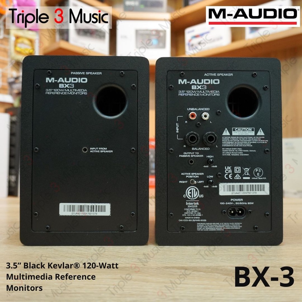 M-AUDIO BX3 BX-3 3.5 inch Pair Speaker Monitor Flat Original