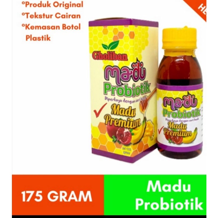 MADU  GHOLIBAN PROBIOTIK 175 gr DIPERKAYA DENGAN SARI BUAH MADU PREMIUM BERBPOM