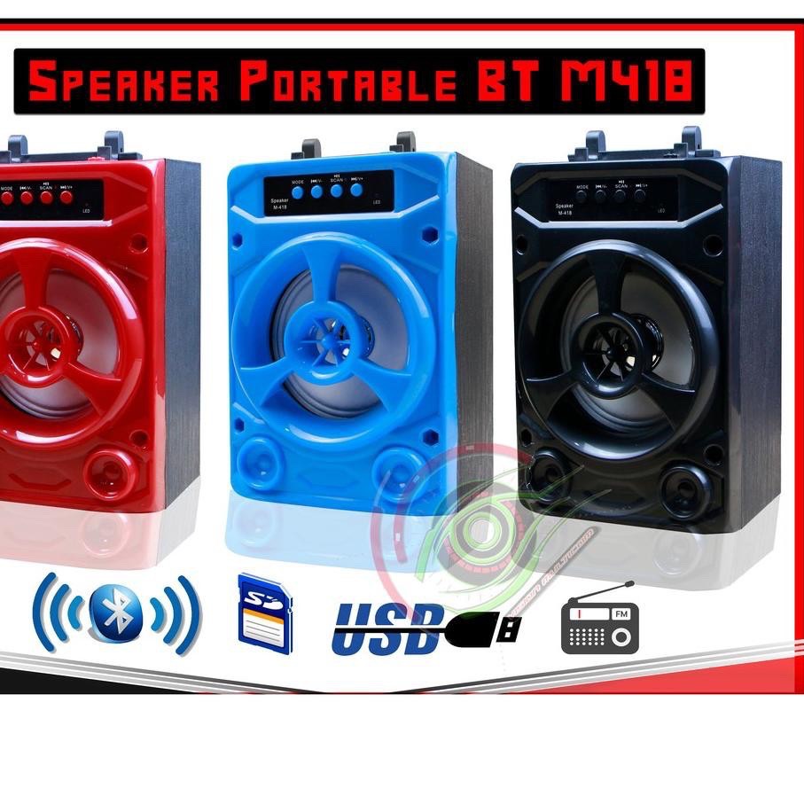 Speaker Bluetooth Portable Wireless M-418 / M408 Stand Hp BT Speaker Musik