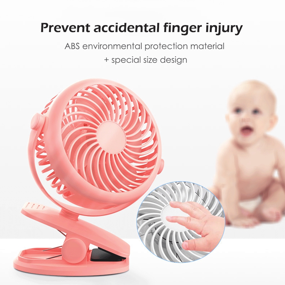 Kipas Angin Mini Portable Mute 720 Degree Rotation Third Gear Chargeable Fan with 2000mAh Battery