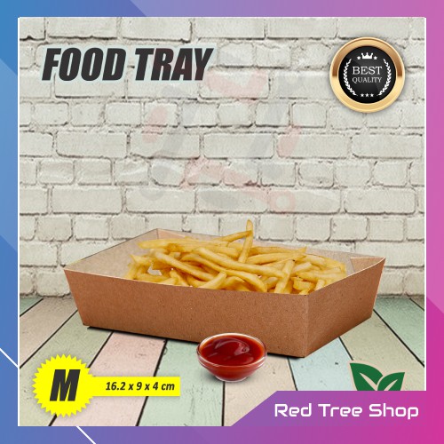 Food Tray | Kemasan Kotak Makan Kraft | Coklat Ukuran M Medium | Packaging Tahan Microwave