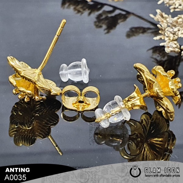 Anting kedari Putik Bunga warna 24k A0035