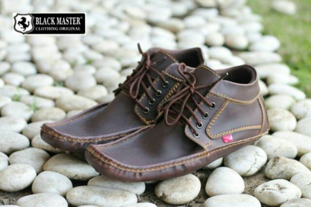 SEPATU SEMI BOOT  KULIT ASLI BLACKMASTER