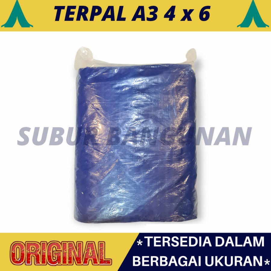 Terpal Plastik Ukuran 4 x 6 Penutup Truk ,Warung, Tenda Biru