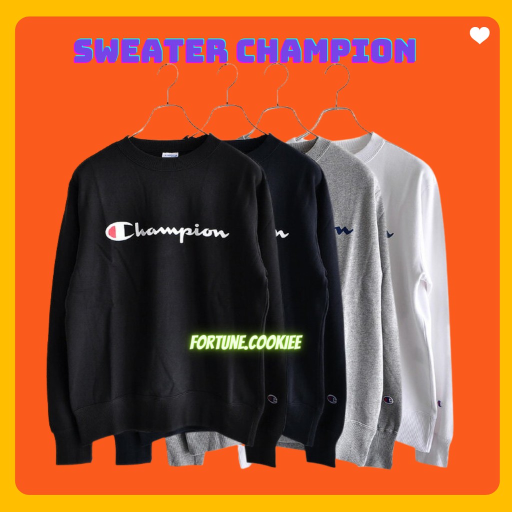(COD) CREWNECK CHAMPION SCRIPT SWEATER CAMPION HOODIE HUDIE ORIGINAL PRIA WANITA UNISEX BRANDED CHAMP