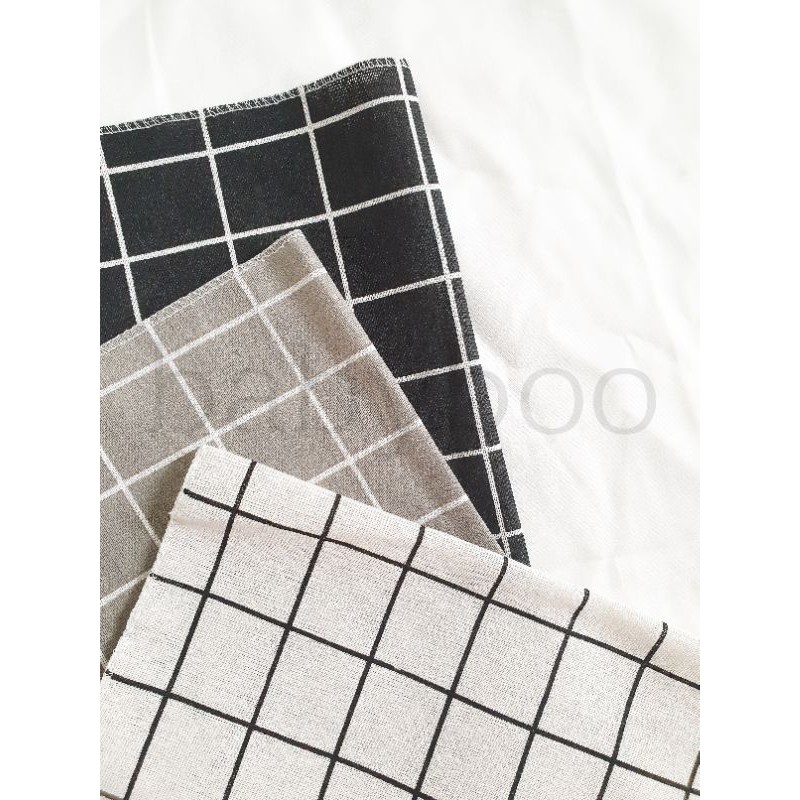 Napkin Serbet Alas Piring Properti Foto Impor Lokal Checkered Plaid Square Kotak Newspaper Koran