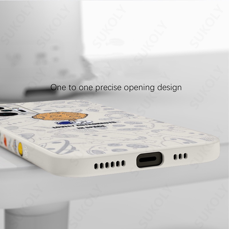 Case Kotak Desain Astronot Klasik Anti Jatuh Untuk Xiaomi 11 Poco X3 NFC X3 Pro Poco M3 M2 Redmi Note 7 Pro Note 8 Pro Note 9 Pro Note 10 Pro Note 11 Pro Redmi 8 9 10 9 10 9A 9T 9T