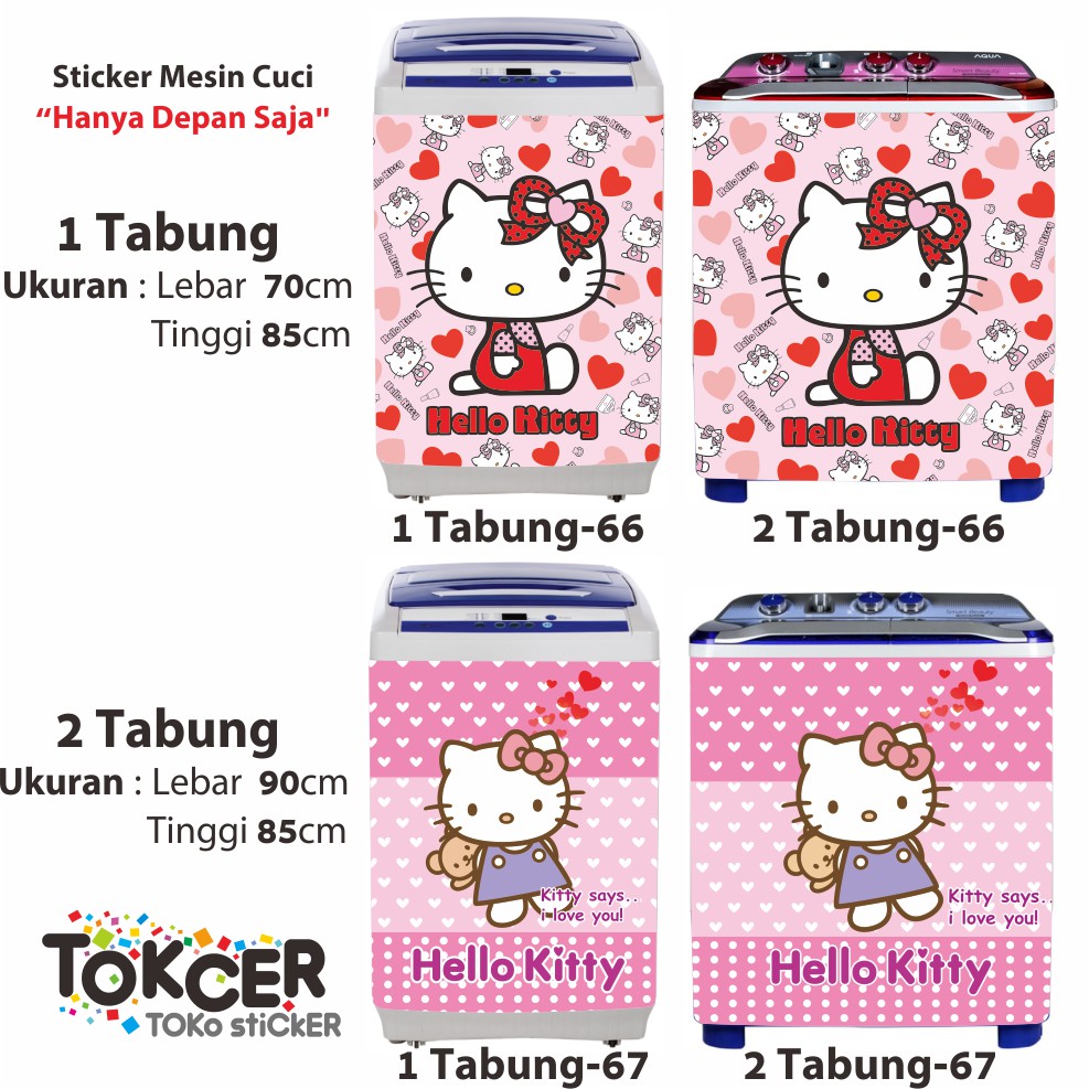 Stiker Mesin Cuci Motif Hello Kitty