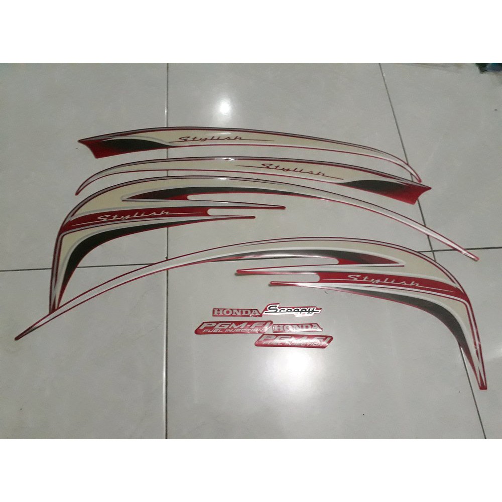 Striping Honda Scoopy stylish 2014 Red Ori