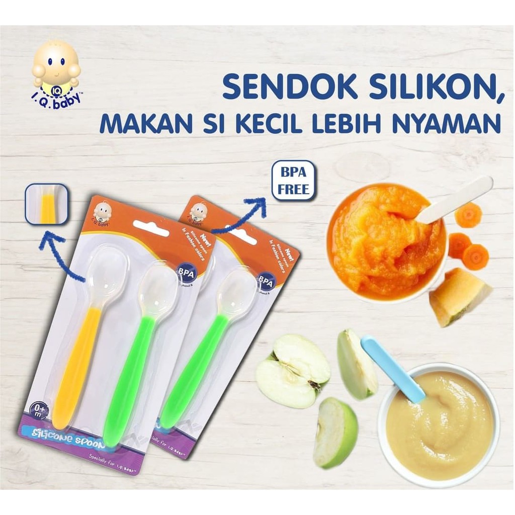 IQ Baby Silicone Spoon Isi 2 kode 102/sedok baby lentur