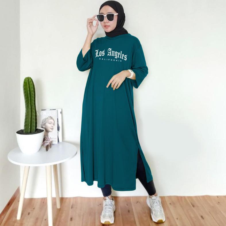 Baju Dress Oversize Tunik Premium Oversized Dress Tshirt LOS ANGELES