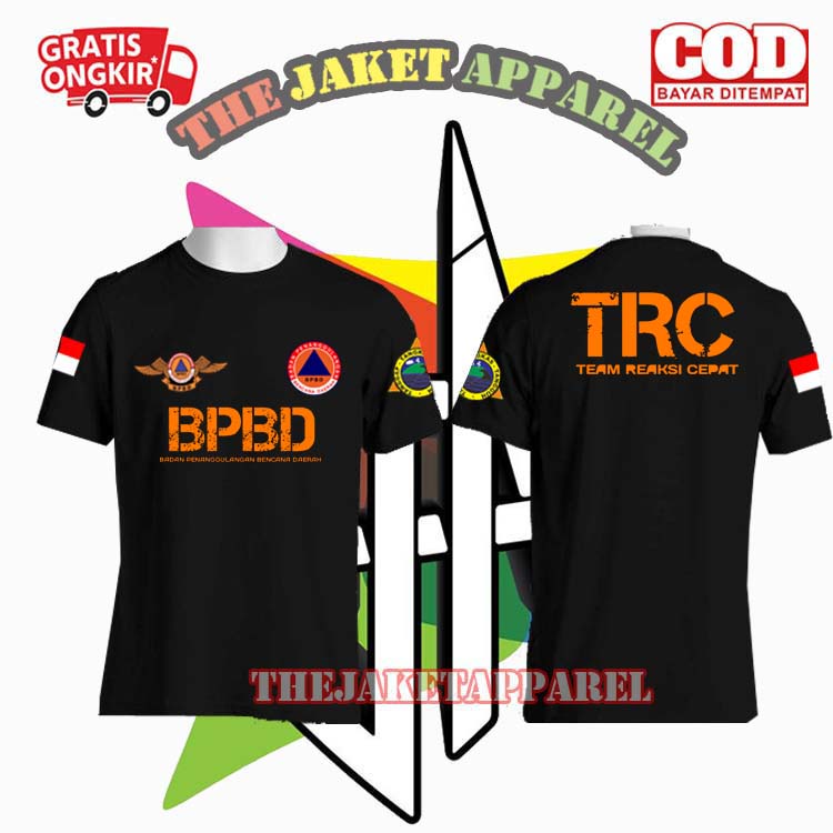 kaos lengan pendek TRC BPBD / Baju atasan BPBD TRC