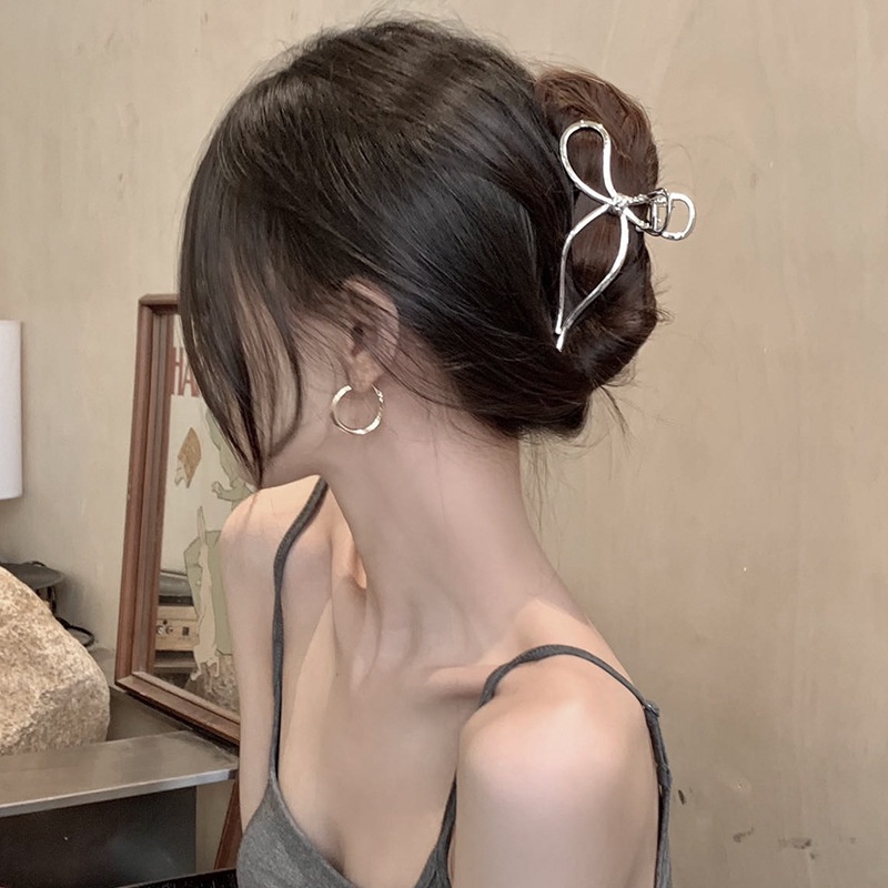 Jepit Rambut Model Pita Besar Bahan Metal Untuk Wanita