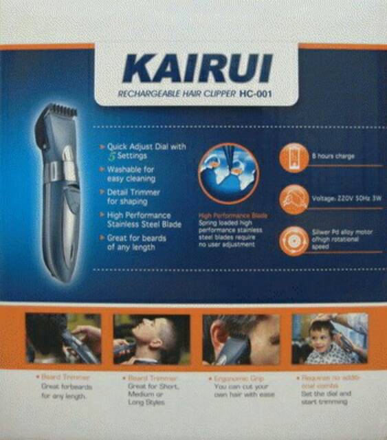 ALAT CUKUR RAMBUT RECHARGER KAIRUI  HC-001