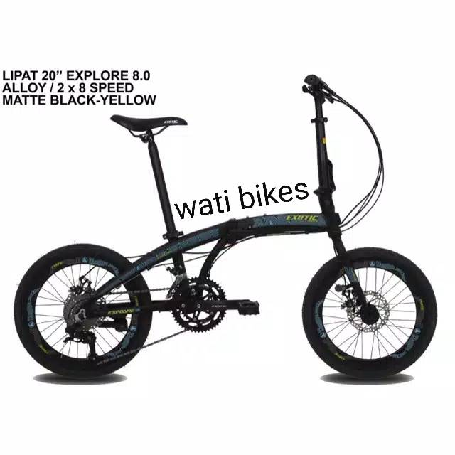 Sepeda lipat 20 EXOTIC EXPLORE 8.0, ALLOY 2X8SPEED