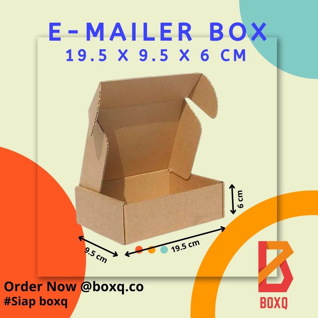 BOX / KARDUS COKLAT PACKING POLOS E-MAILER / PIZZA UK. 19.5x9.5x6CM