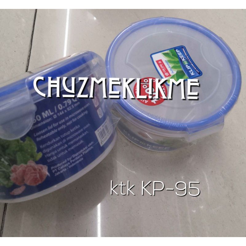 Klip to keep 3202 KP-95 (750 ml)/Kotak makan klip to keep KP-95/Tempat makan bulat/Toples makan