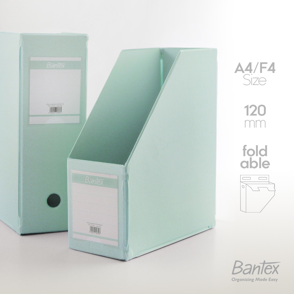 

Bantex Box File / Magazine File A4 F4 Folio Extra Jumbo 120 mm Cool Aqua