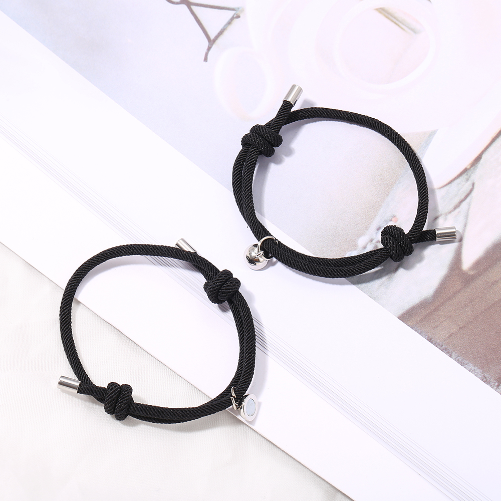 Fashion alloy magnet couple Bracelet nylon rope bracelet versatile accessories