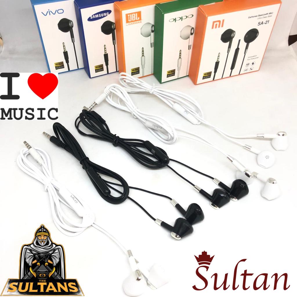 Earphone Sport Hf Headset Earphone Brand SA-21 Sport Type samsung dan banyak type lain