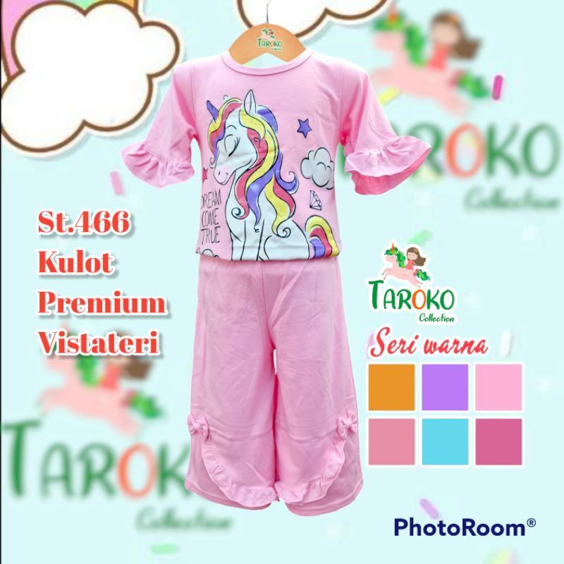 Baju Anak Perempuan Taroko Setelan Kulot Pony BTS 2-7 Tahun Bahan Babyterry Anak Cewek