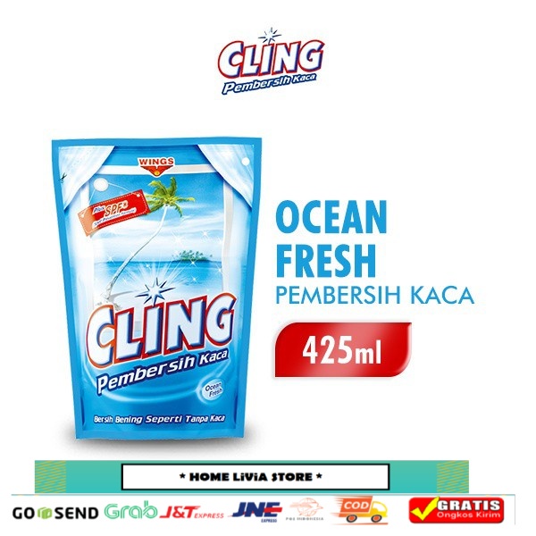 CLING Pembersih Kaca Biru 425 mL