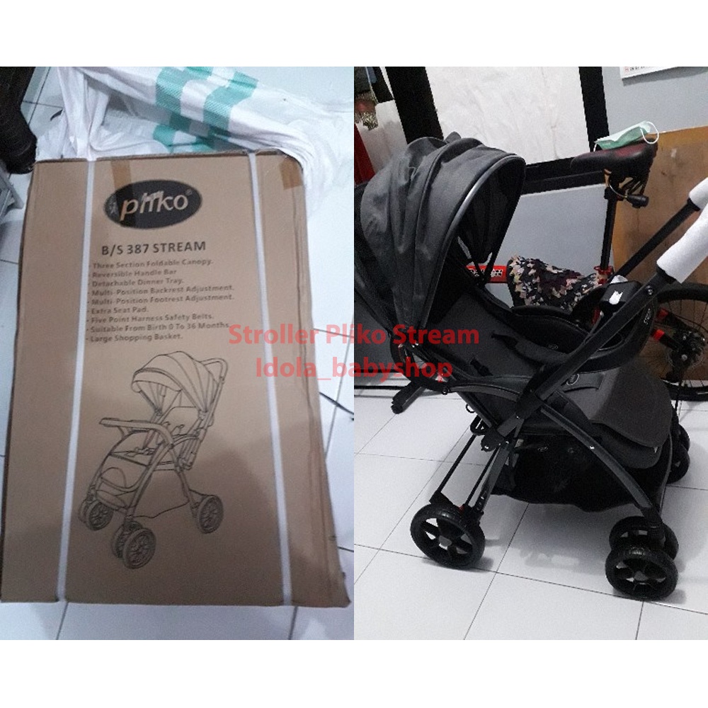 Stroller Pliko Stream 387 Kereta Dorong Bayi Reversible Handle Bisa Hadap Ibu Perlengkapan Bayi