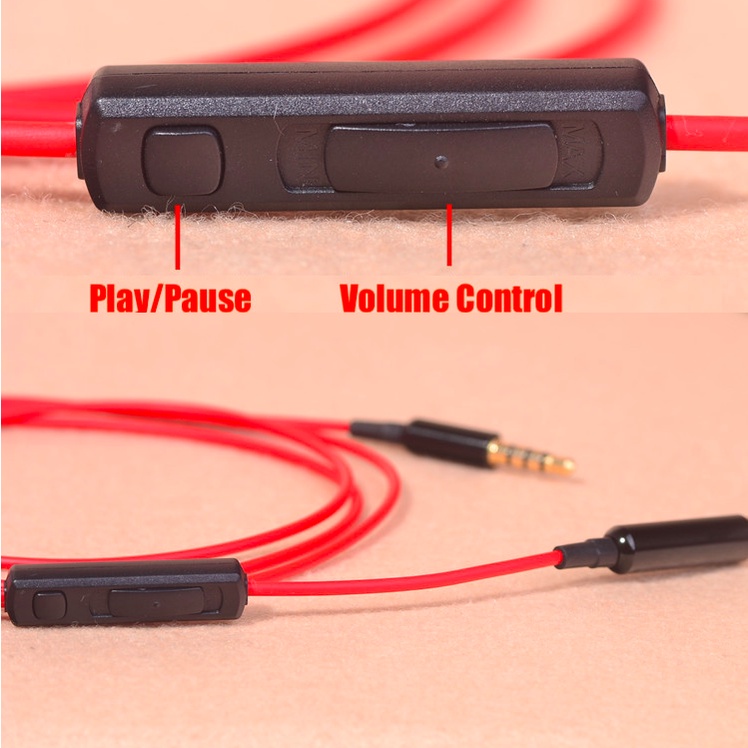 Audio Extension Cable With Microphone Volume Control Kabel Sambung