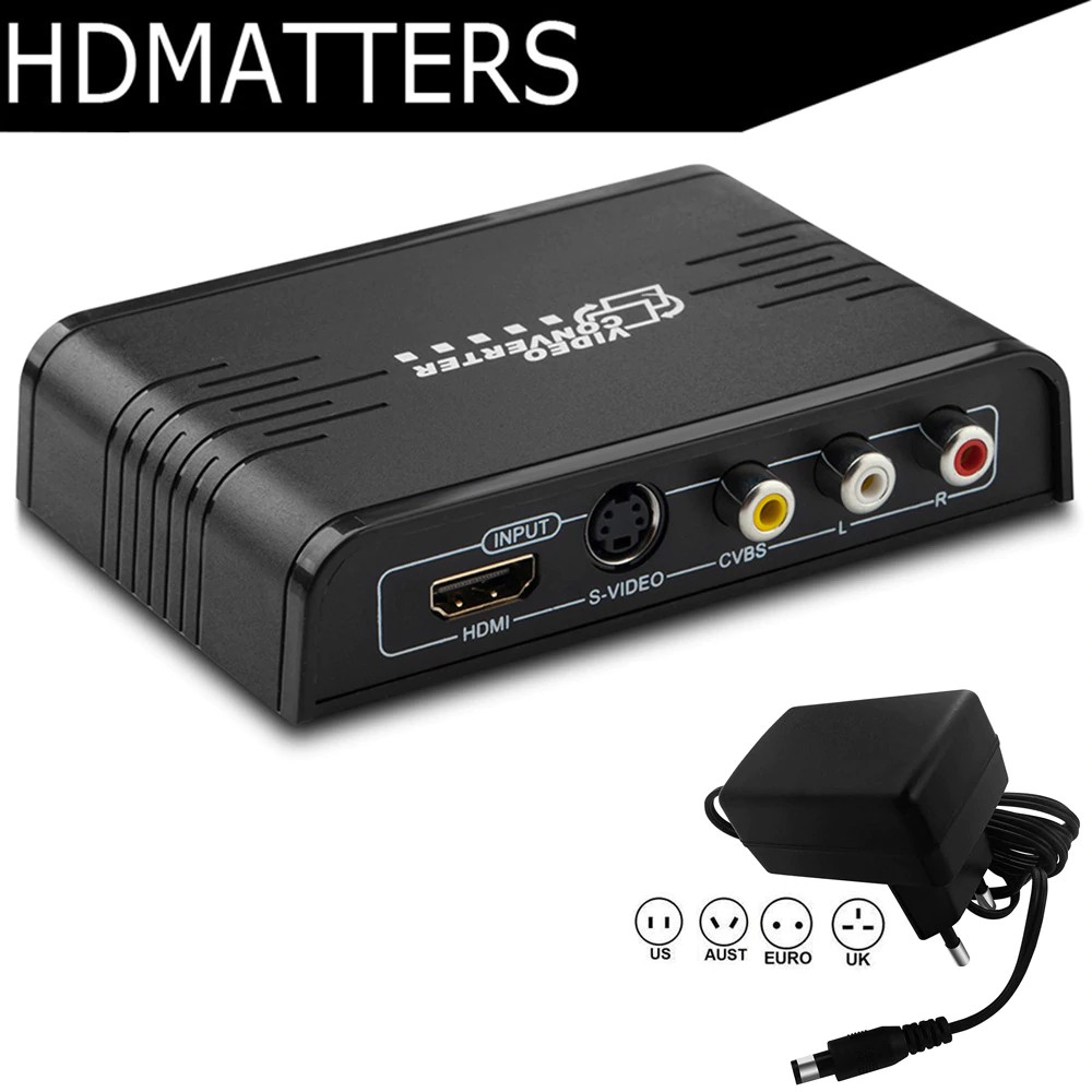 Bebas ongkir S-video HDMI composite AV RCA to HDMI converter Scaler 1080P S-video HDMI CVBS to HDMI