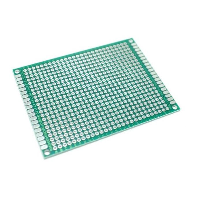 Pcb Bolong Lubang Ic Dot Matrix Double Layer Fr4 Fiber Hijau 6X8 Cm Efgad774 Dijamin